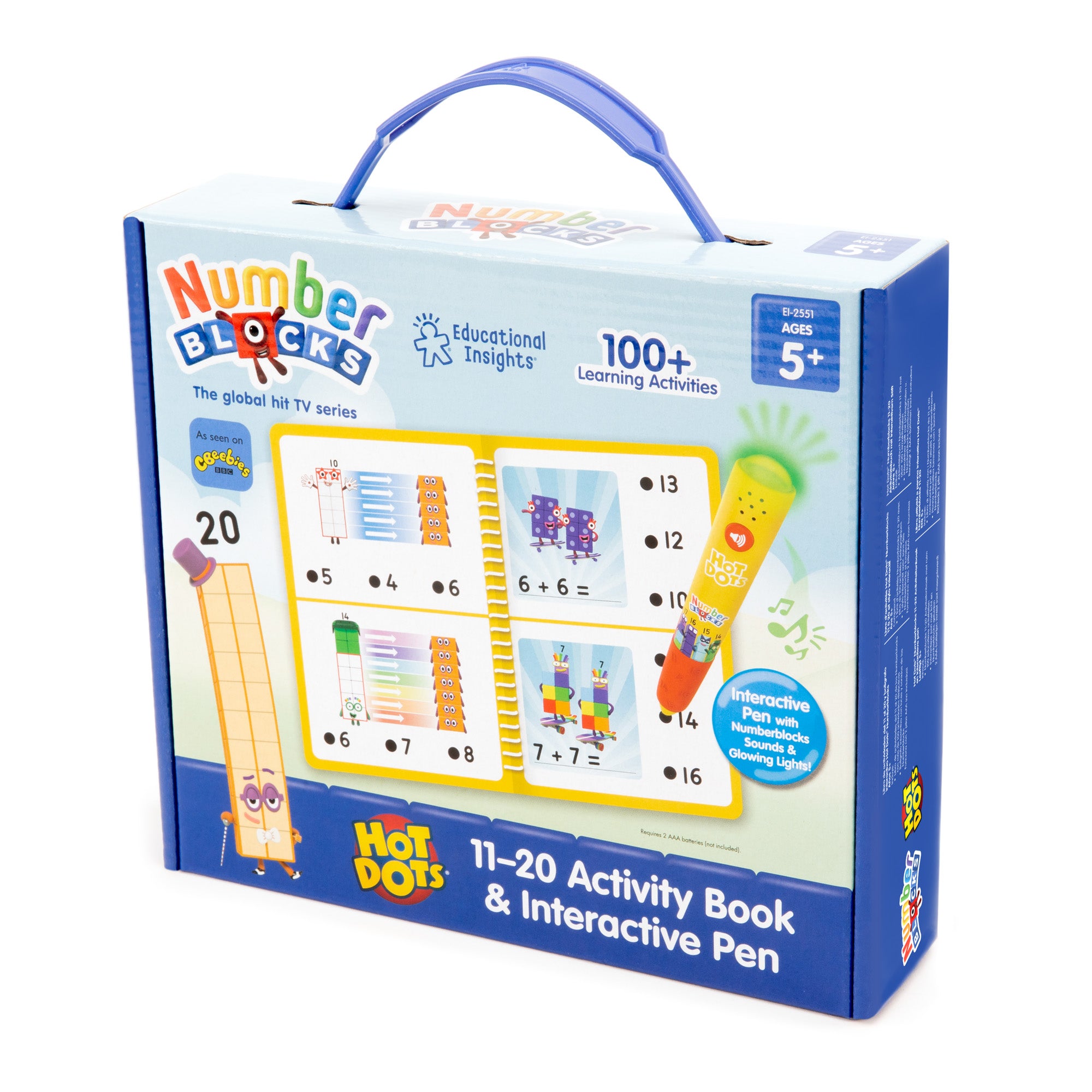 Numberblocks Hot Dots 11-20 Activity Book & Interactive Pen product packaging