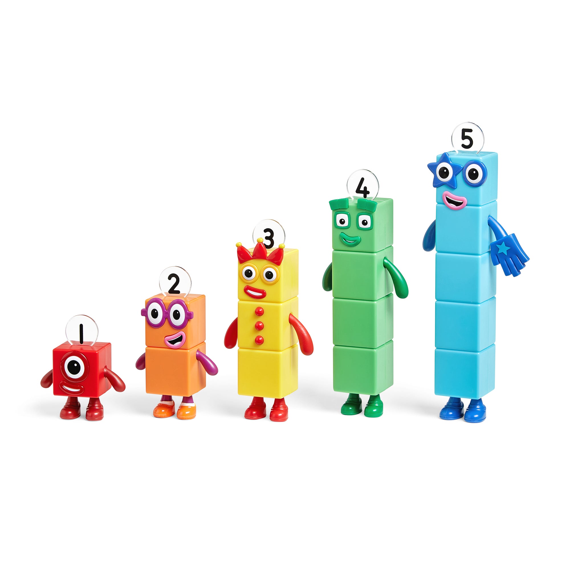 Numberblocks One to Five standing in a line