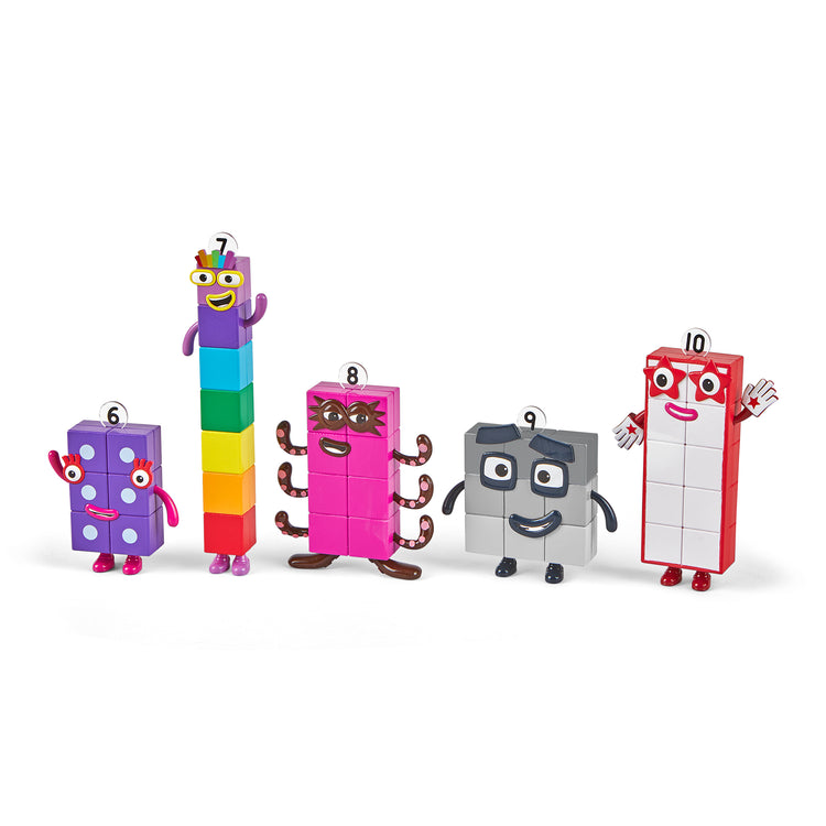 Numberblocks Friends Six to Ten all standing up together